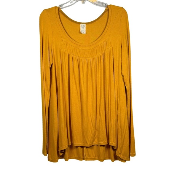 FREE PEOPLE Love Valley Long Sleeve High/low Top In Canary, Size Medium - Picture 2 of 8